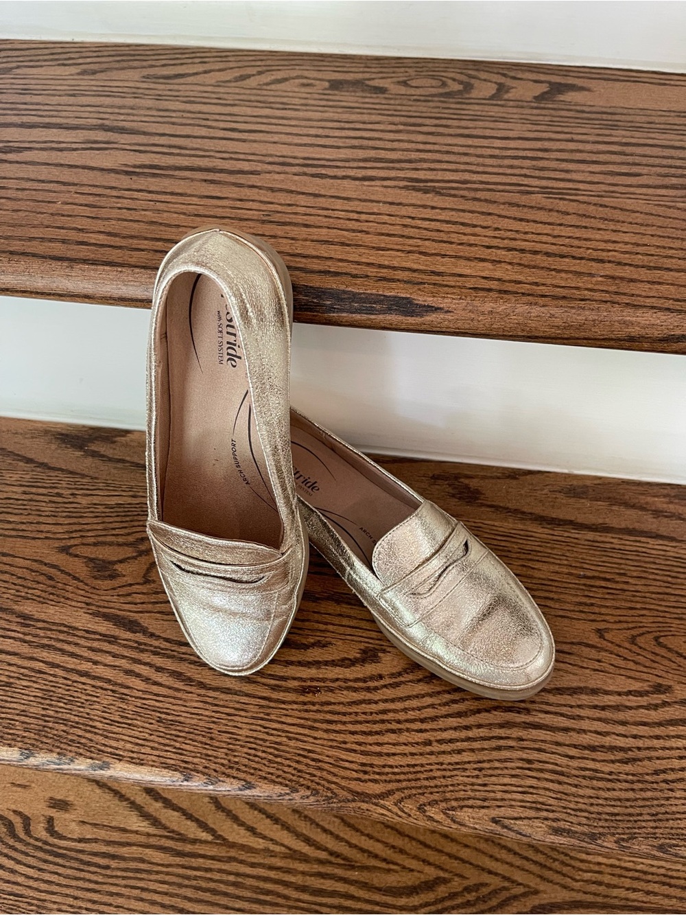 SARTO By Franco Sarto Metallic Gold Slip-On Loafers